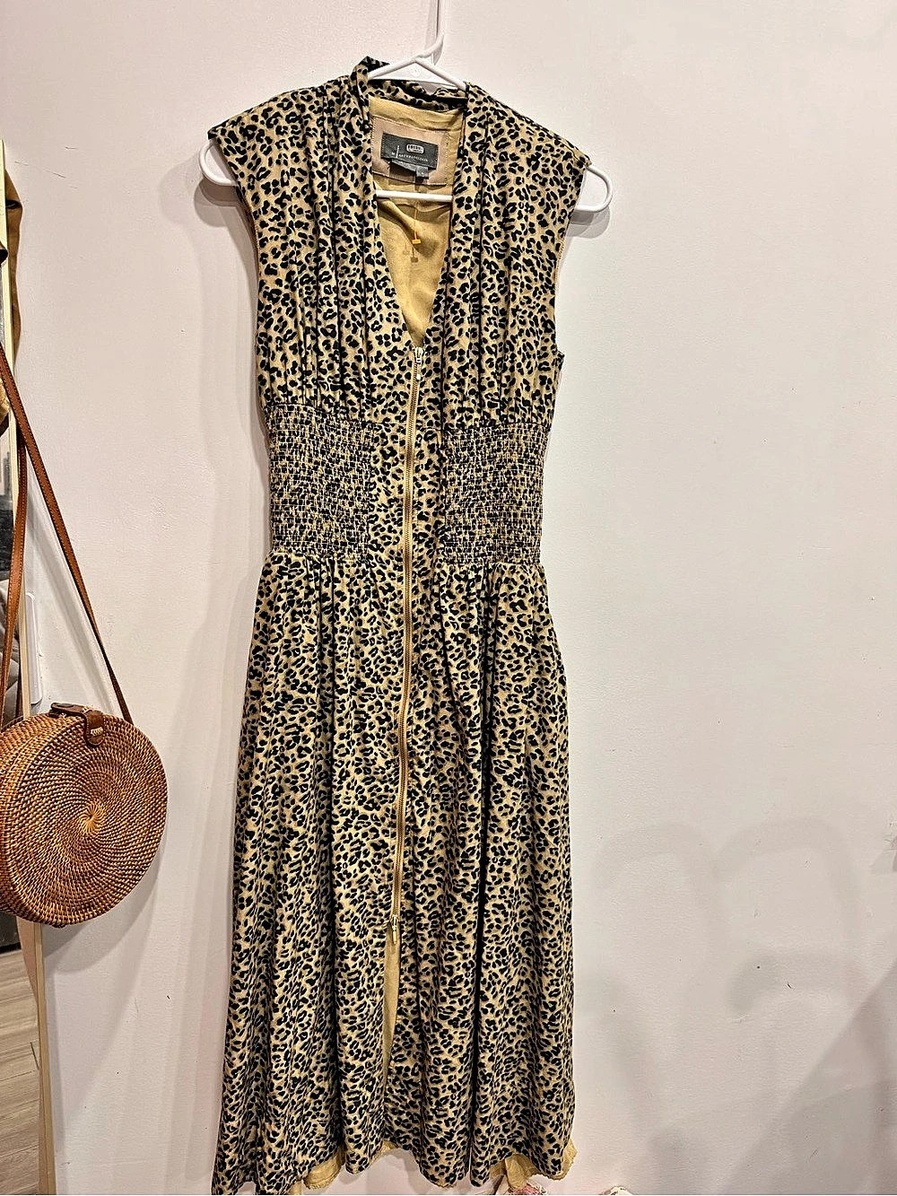 Anthropologie Leopard Print Maxi Dress Size Small Like New
